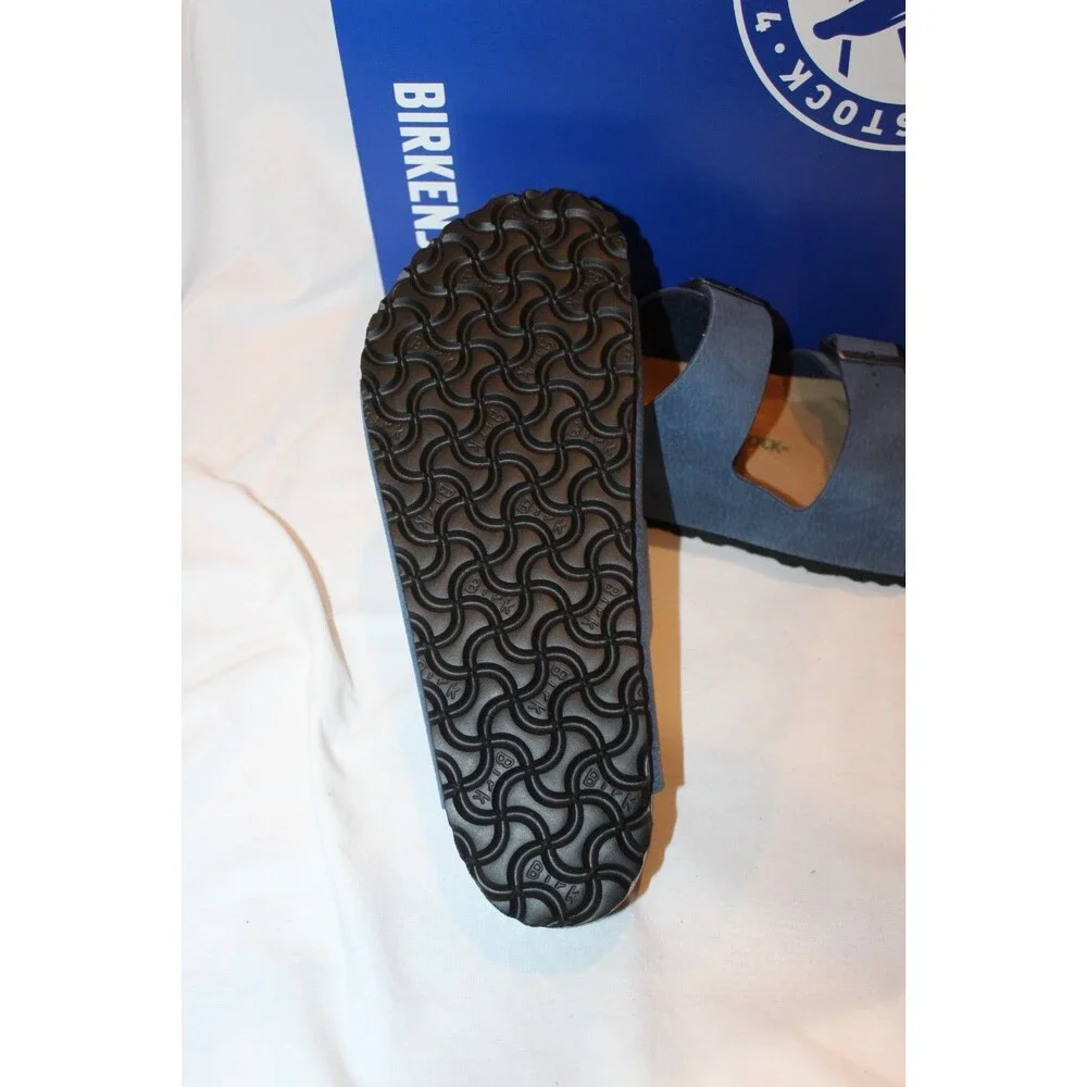 BIRKENSTOCK BS MEN'S VEGAN LEATHER SANDALS EU 43 REGULAR ELEMENTAL BLUE NEW